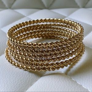 Twisted Gold Bangle Stack Bracelet Bangle Set Costume Jewelry Minimal
